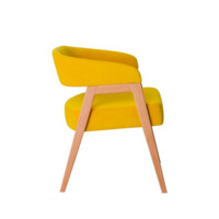 Product photo Ricco chair legs beech, yellow velour from the ChiedoCover company.