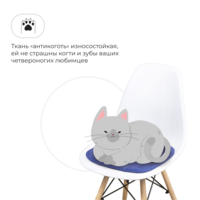 Product photo Chair cushion, biscuit, blue velour from the ChiedoCover company.