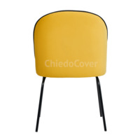 Product photo Tony's chair, yellow / black corduroy, black metal legs from the ChiedoCover company.