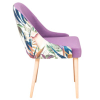 Product photo Milan chair, purple velour, flowers print from the ChiedoCover company.