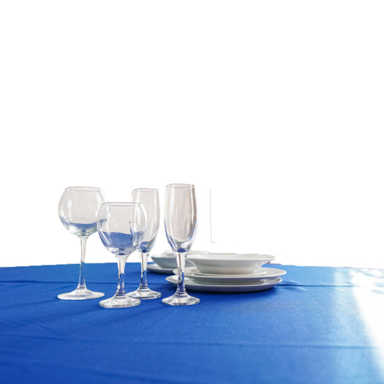 Gabardine tablecloth, round, blue - photo 4