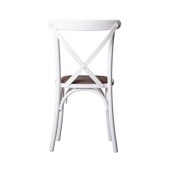 Crossback chair with cushion, ESPO 82 matting, beech frame, white - photo 5