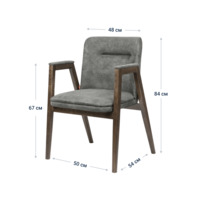 Product photo Bali chair, Tornado Moss suede, antique walnut from the ChiedoCover company.