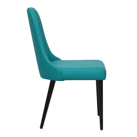 Kongsberg chair, turquoise, black legs - photo 2