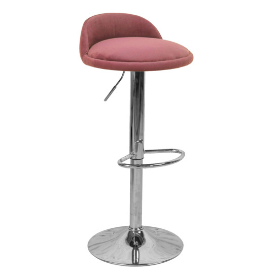 Orion bar stool, velour Manhattan 17 Marsala, gas lift chrome - photo 1