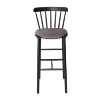 Product photo Bar stool Tucker 750, microfiber Furor Volcanic Glass, beech RAL 9005 from the ChiedoCover company.