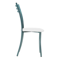 Product photo Astra chair, chrome frame, white leatherette from the ChiedoCover company.