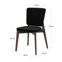 Product photo Safir chair, velour Velutto-34 black, stain wenge from the ChiedoCover company.