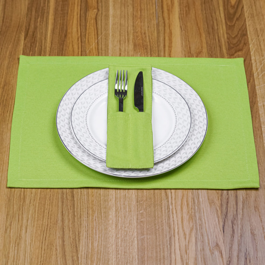 A set of placemats and couverts for 2 devices, green - photo 7