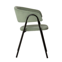 Product photo Gabbana chair, Newtone kiwi velour, metal frame from the ChiedoCover company.