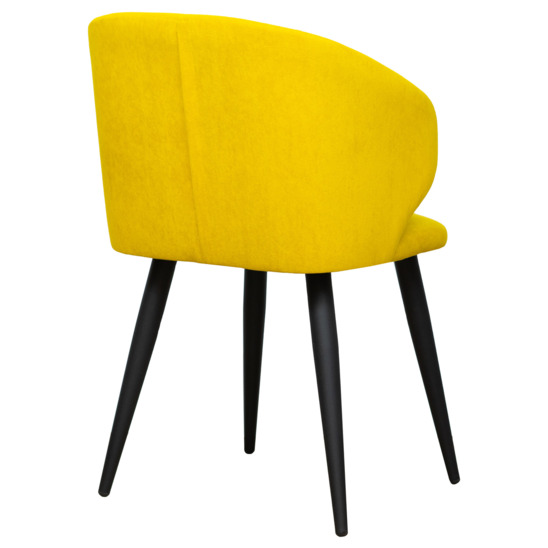 Mark chair, yellow velour, metal legs - photo 5