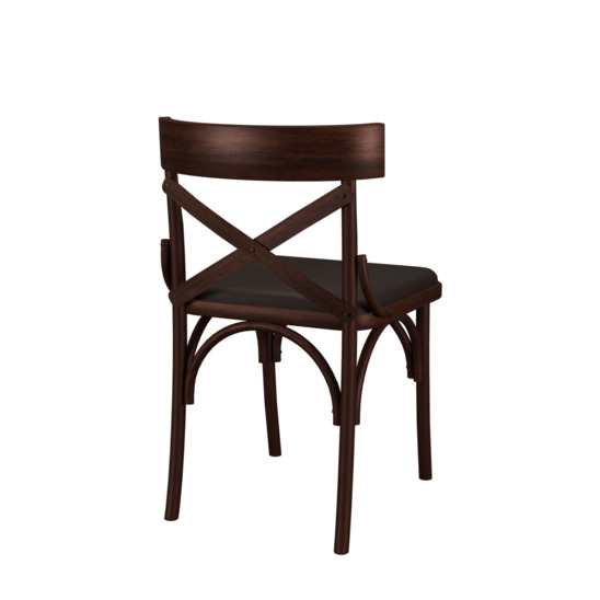 Country stain wenge chair, SPACE BROWN leatherette seat - photo 4