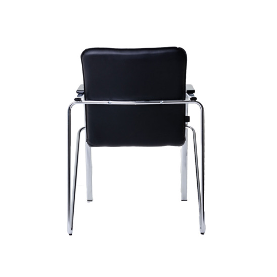 Samba chair, Black eco-leather, chrome frame - photo 4