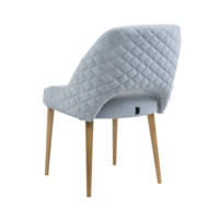 Product photo Mila Diamond chair, flock Emmanuelle Mint, antique walnut from the ChiedoCover company.