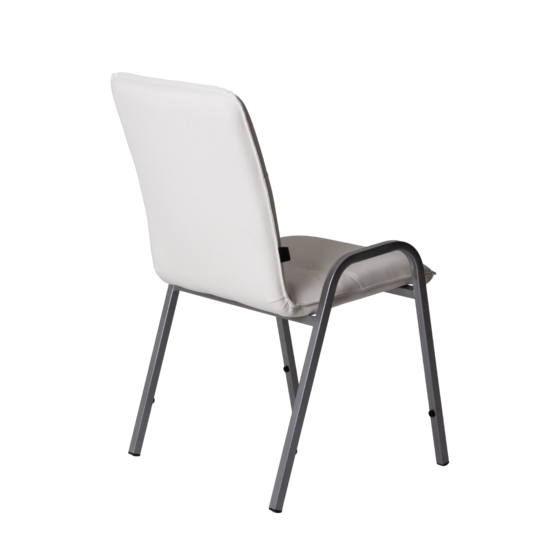 Rumba chair, Galaxy white leatherette, silver frame - photo 4