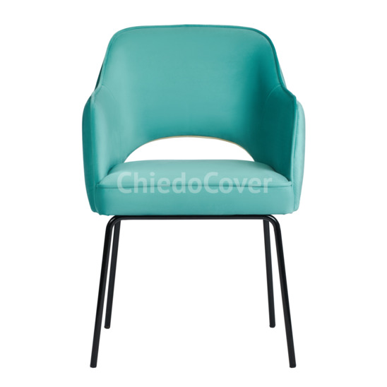 Rose chair, blue corduroy, metal legs - photo 2