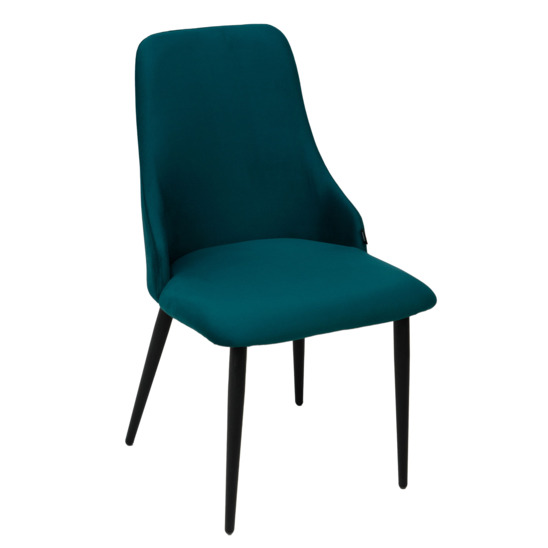 Aer chair, black legs, blue velour - photo 1