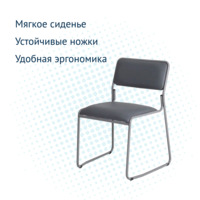 Product photo Chair Heir, leather.deputy. Light grey, metal frame from the ChiedoCover company.