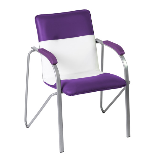 Samba M chair, dark purple/white, frame - silver - photo 1