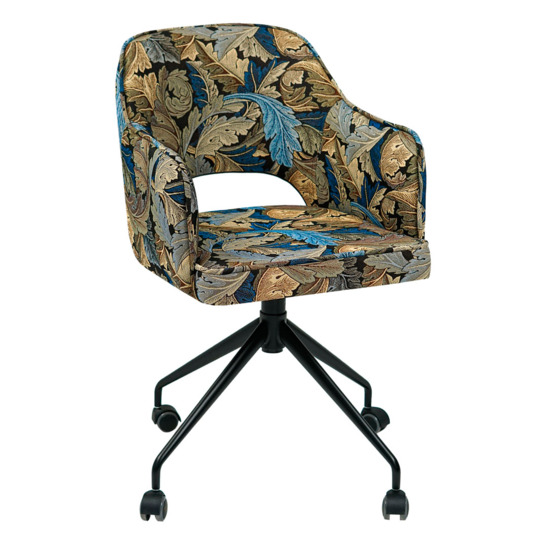 Rose chair on a wheeled base, tapestry leaves - photo 3