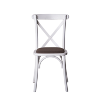 Product photo Crossback chair with cushion, ESPO 82 matting, beech frame, white from the ChiedoCover company.