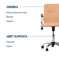 Product photo Samba elevator chair, eco-leather Galaxy Cream, chrome frame from the ChiedoCover company.