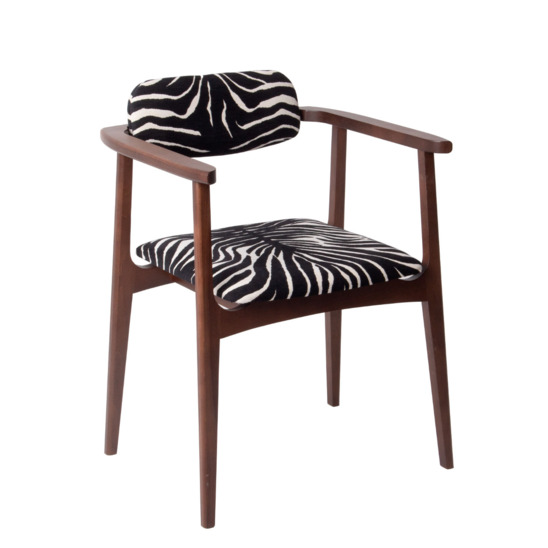 Gavi chair, chenille Zebra 08, legs beech stain antique walnut - photo 1