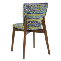 Product photo Safir chair, chenille Ontario deep sea, antique walnut from the ChiedoCover company.