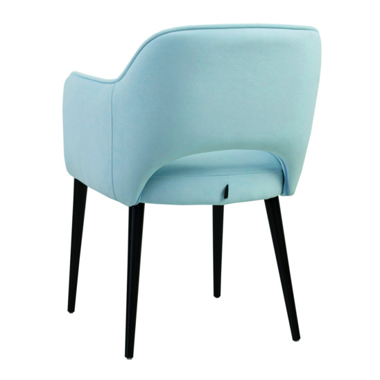 Rose chair, sky blue velour, black legs - photo 3