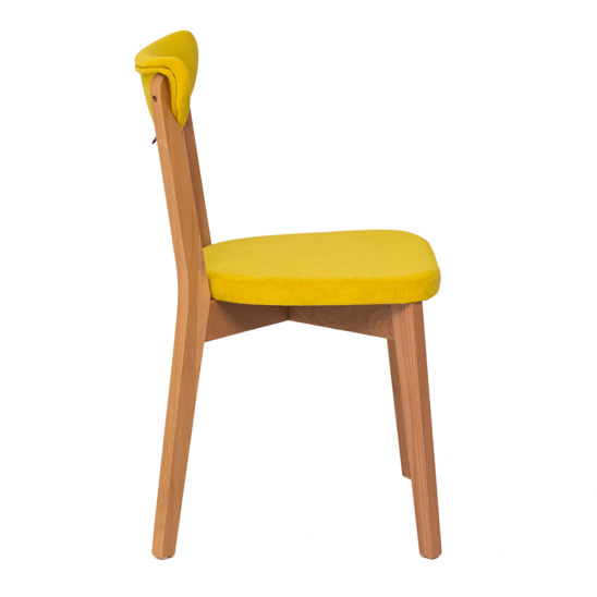 Ruby chair, yellow velour, beech frame - photo 2