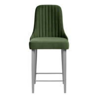 Product photo Kongsberg bar stool, green velour, white legs from the ChiedoCover company.