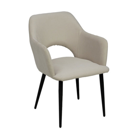 Aqua chair, black legs, beige velour - photo 1