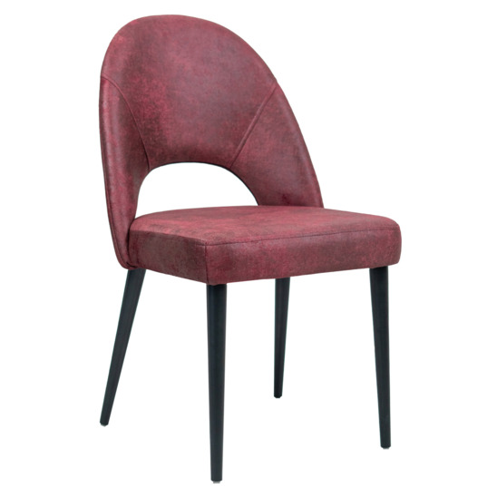 Mallin chair, Cambridge Maroon velour, black legs - photo 1