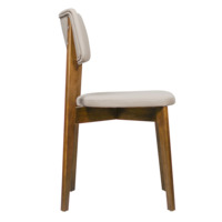 Product photo Topas chair, eco-leather Luxa cream light beige, light walnut from the ChiedoCover company.