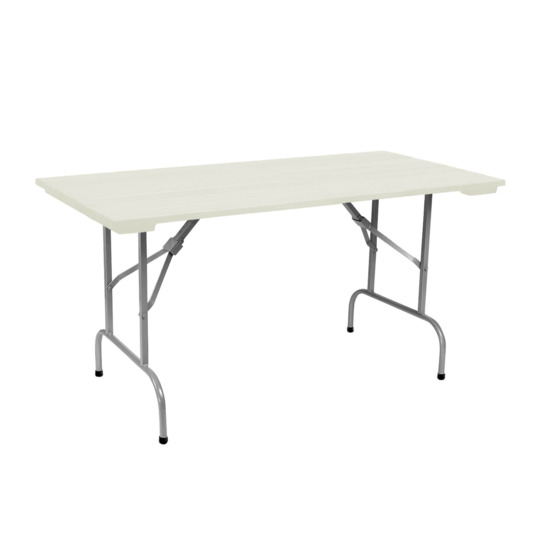 Leader 1 table, outdoor made of slats, white, silver - photo 1