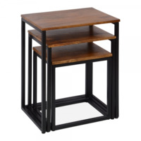 Product photo Mercer table, dark brown tabletop, black frame from the ChiedoCover company.