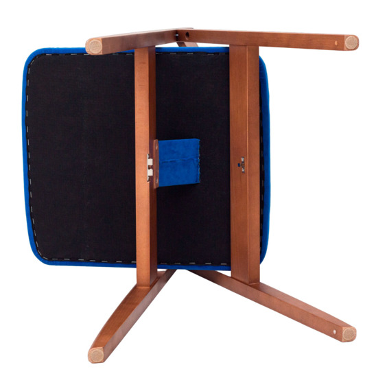 Clack folding chair, wooden backrest, blue - photo 5