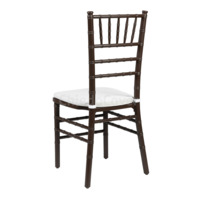 Product photo Chiavari chair is black, wooden - with a white cushion from the ChiedoCover company.