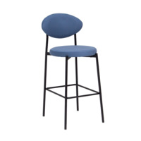 Product photo Hawaii bar stool, velour Velutto 48, legs metal black moire from the manufacturer ChiedoCover, product picture, real product photo