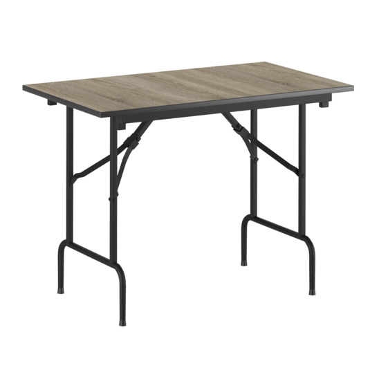 Table Leader 1, 1200x600, ash, black, PVC edge - photo 1