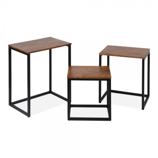 Mercer table, dark brown tabletop, black frame - photo 2