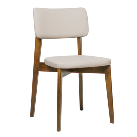 Topas chair, eco-leather Luxe almond beige, antique walnut - photo 1