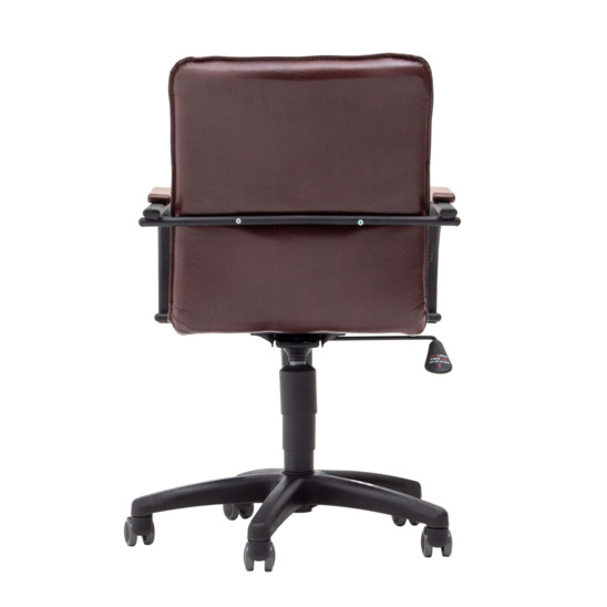 Office chair Samba, eco-leather Space Cognac, armrests beech, plastic crosspiece - photo 4