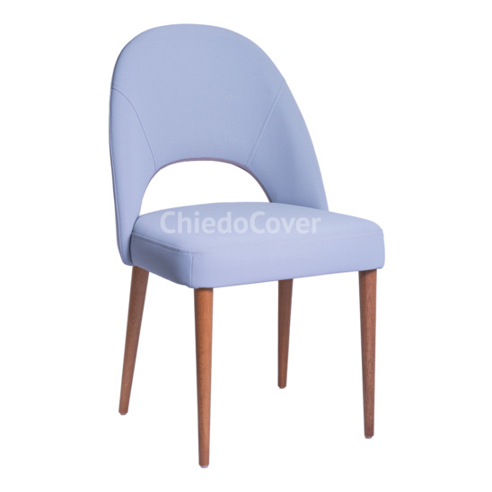 Mallin chair, light blue velour, beech legs - photo 1