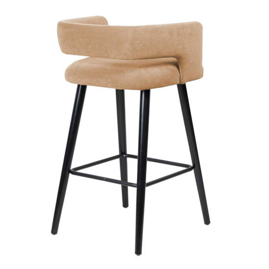 Mars bar stool, beige velour/ black frame - photo 2