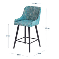 Product photo Mint semi-amber chair, chenille blue, beech legs from the ChiedoCover company.