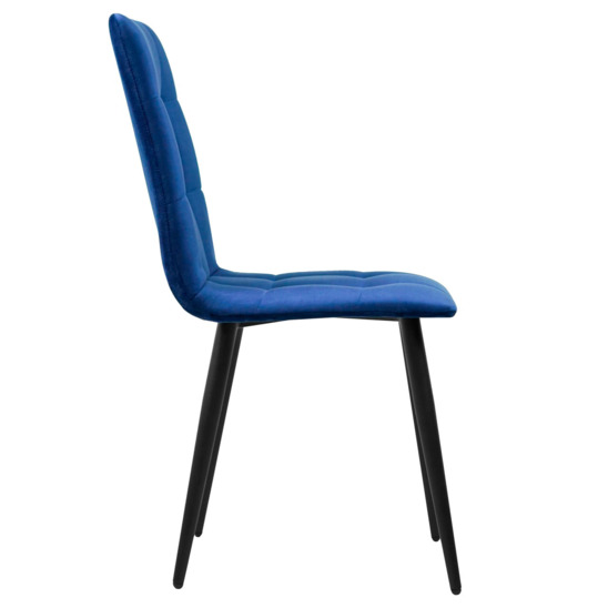 Olys chair, blue velour, metallic legs - photo 3