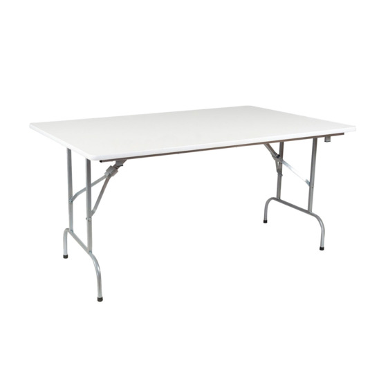 Table Leader 1, 1200x600, white, silver, PVC edge, without bumpers - photo 1