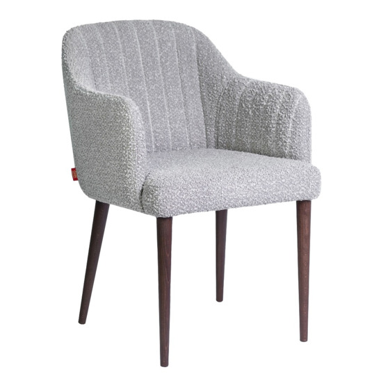 Tulip chair, grey boucle, black legs - photo 1