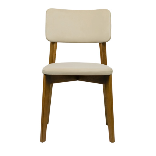 Topas chair, velour Velutto-04 light beige, light walnut - photo 2